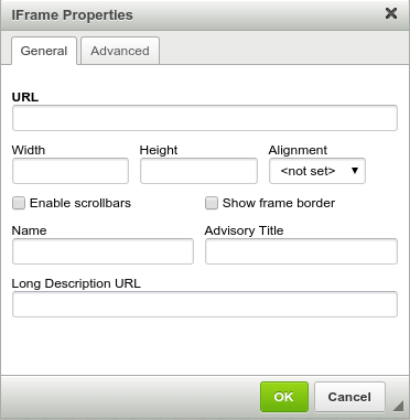 Iframe dialogue box