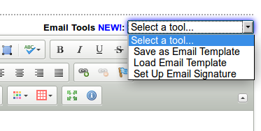 Agenda email tools menu