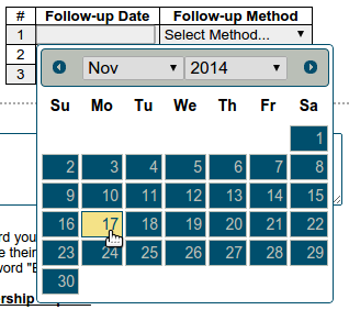 Set follow-up date