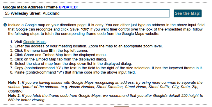 Google maps instructions
