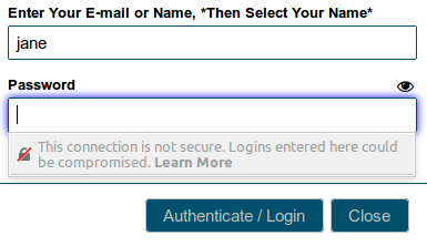 Insecure login warning in Firefox