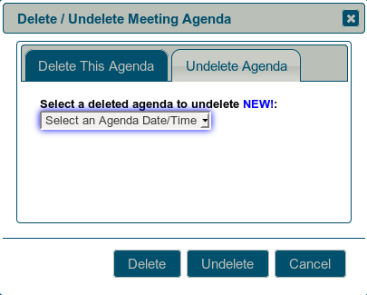 Un-deleting an agenda