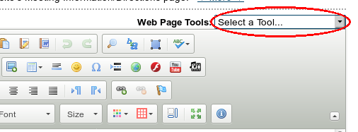 Location of Web Page Tools