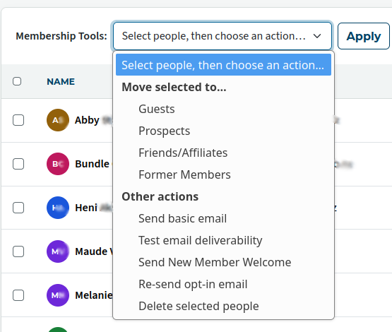 Membership tools