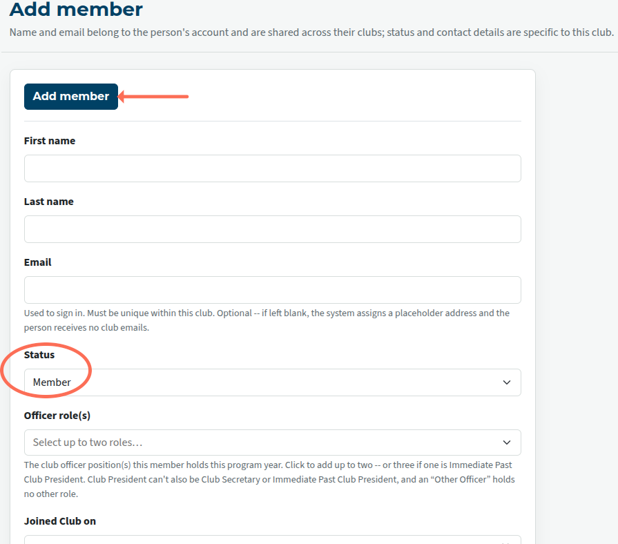 add member window