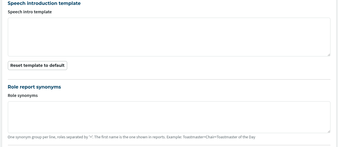 intro template and synonyms
