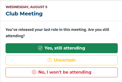 Are you still attending?