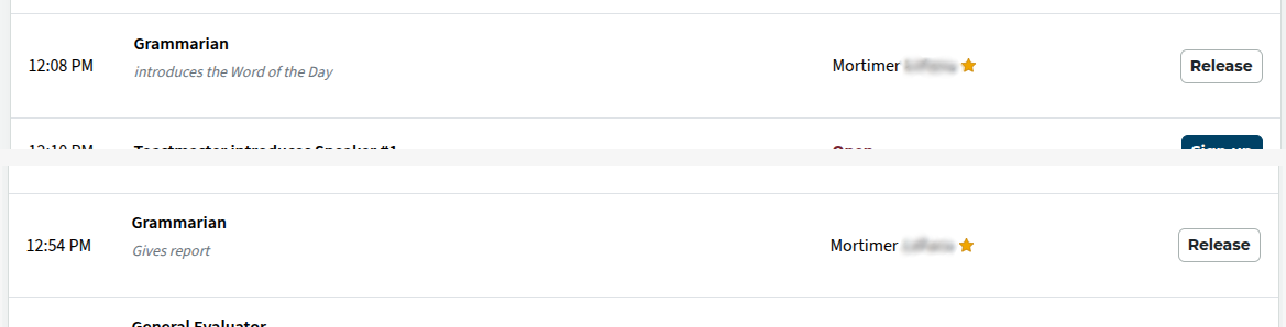 agenda role signed up