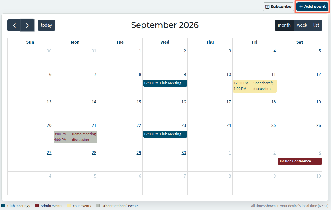 calendar month view