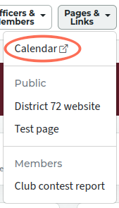 Go to club calendar