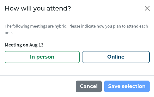 attendance at hybrid meeting