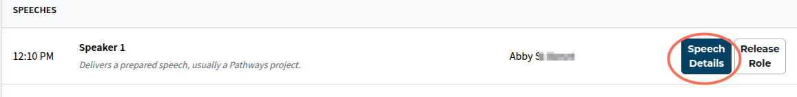 Speech details button