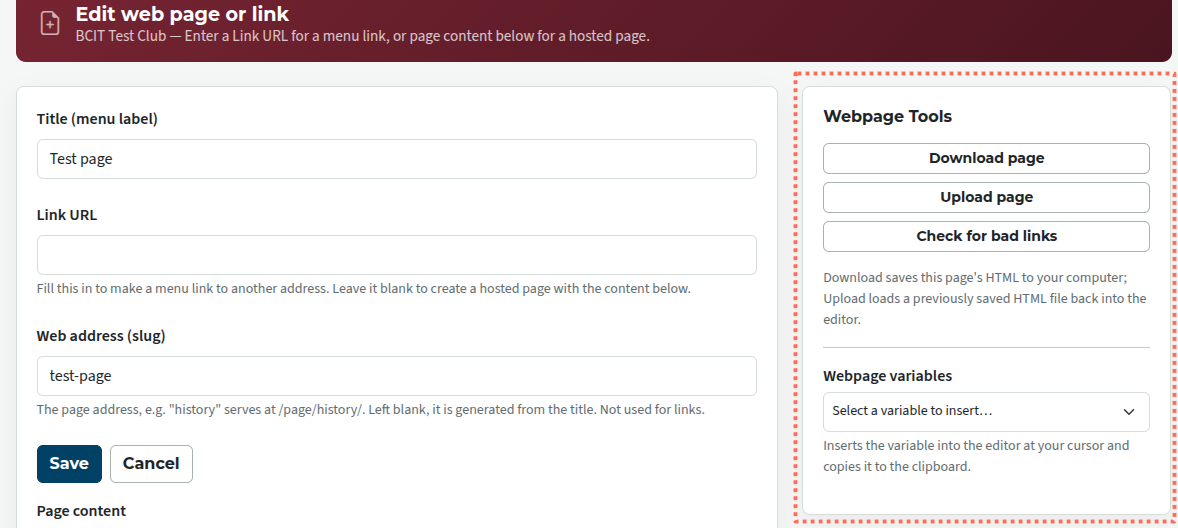 webpage tools